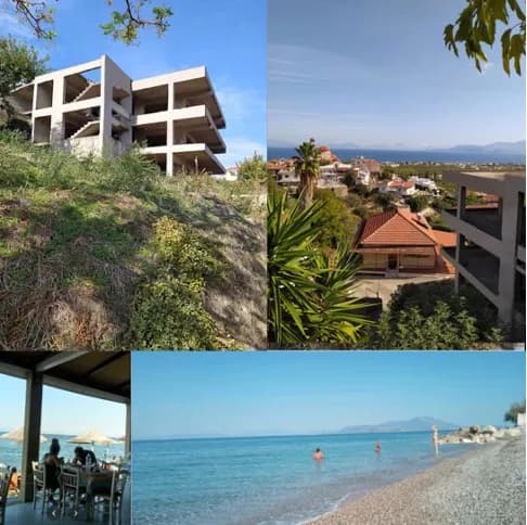 Building plot of 940 sq.m. with a three-level residence (structural stage) — Ano Diminio, Kiato, Corinth