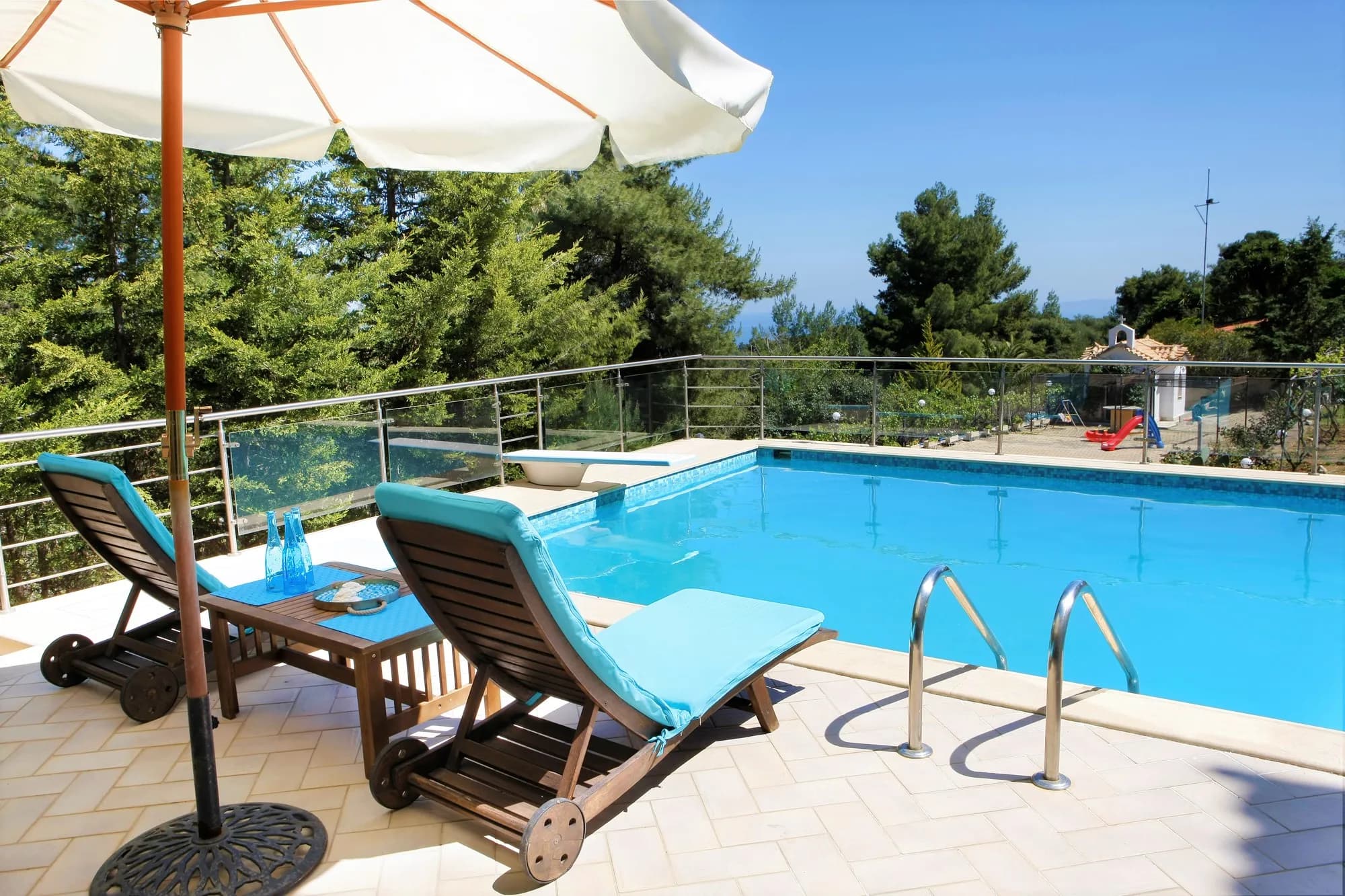VILLA IN AMONI / PEFKALIS - swimming pool and private chapel, plot 2,000 sq.m.